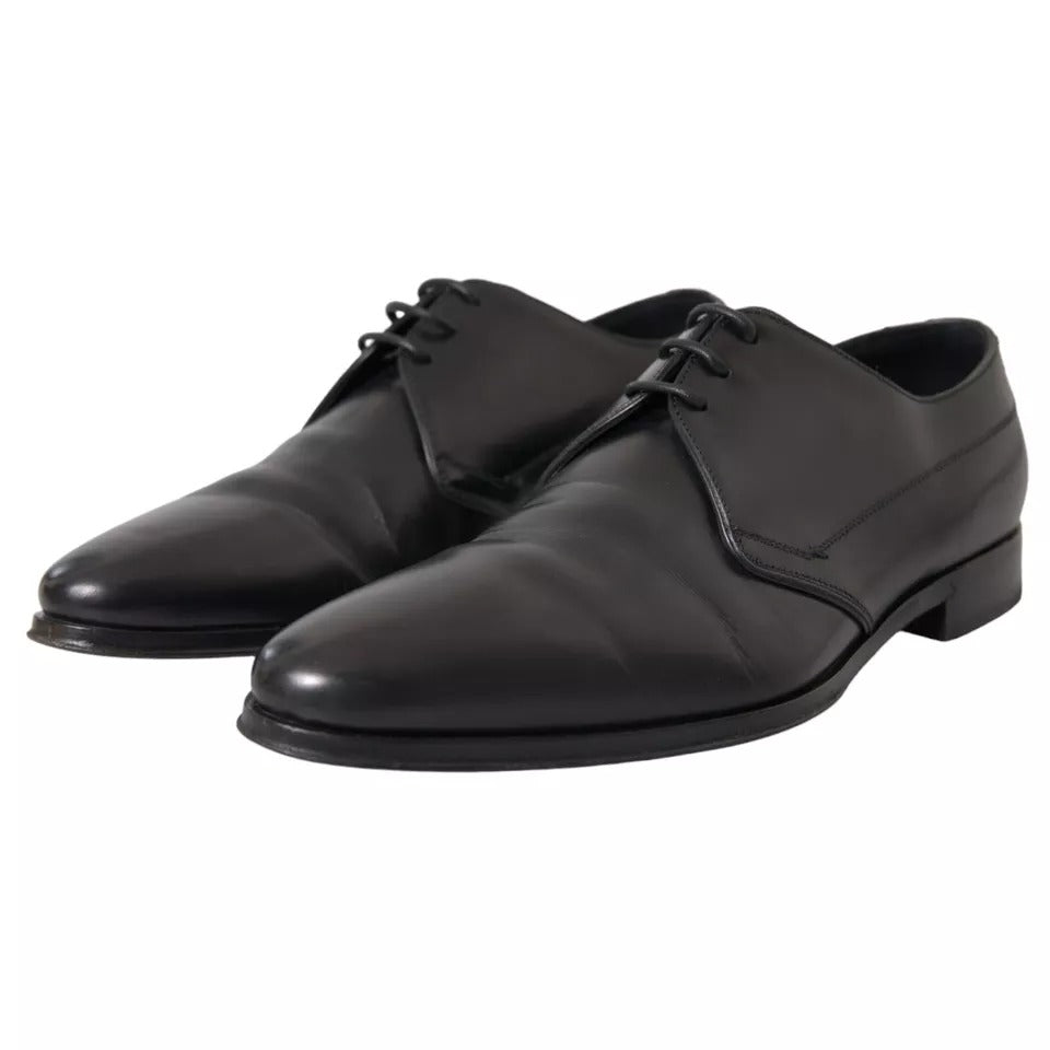 Dolce & Gabbana Schwarz Leder Derby Formal Kleid Männer Schuhe