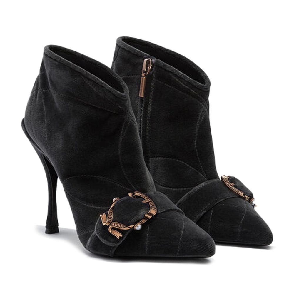 Dolce & Gabbana Schwarzer Baumwollstiefel