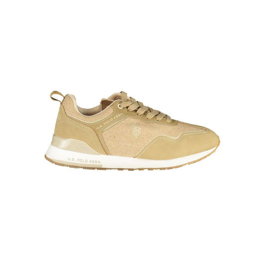 U.S. POLO ASSN. Kontrastfarbene Schnürsenkel-Sportschuhe in Beige