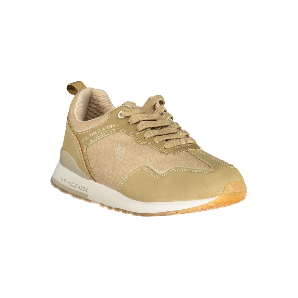 U.S. POLO ASSN. Kontrastfarbene Schnürsenkel-Sportschuhe in Beige