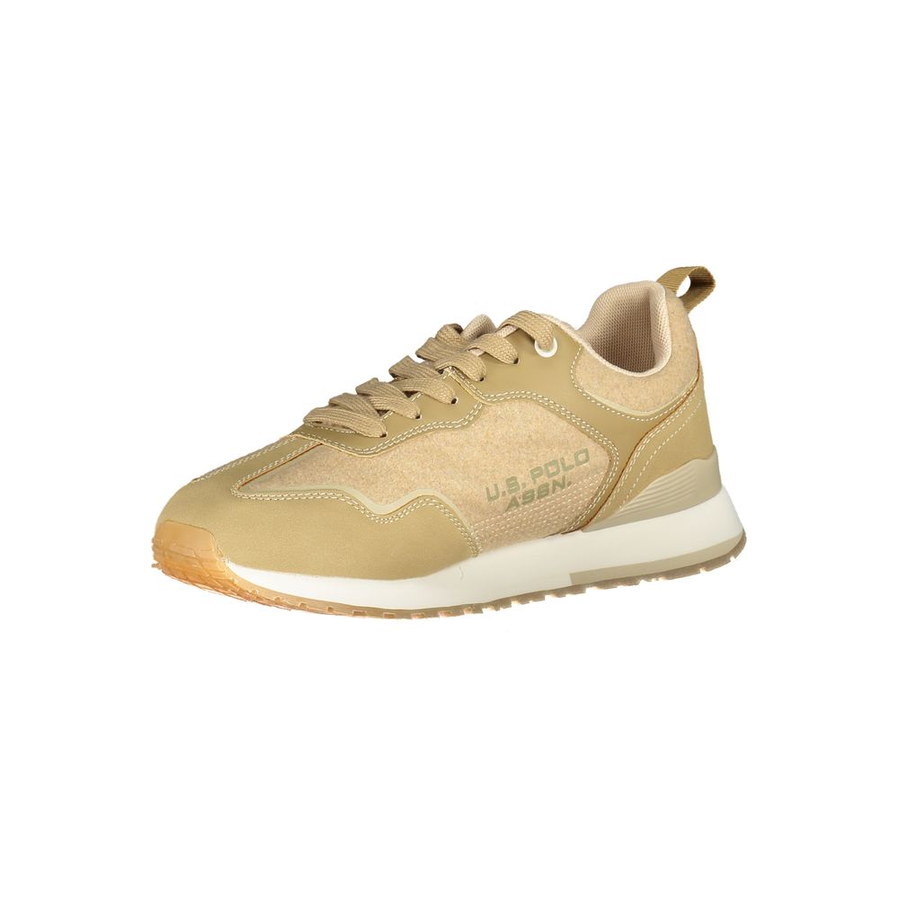 U.S. POLO ASSN. Kontrastfarbene Schnürsenkel-Sportschuhe in Beige