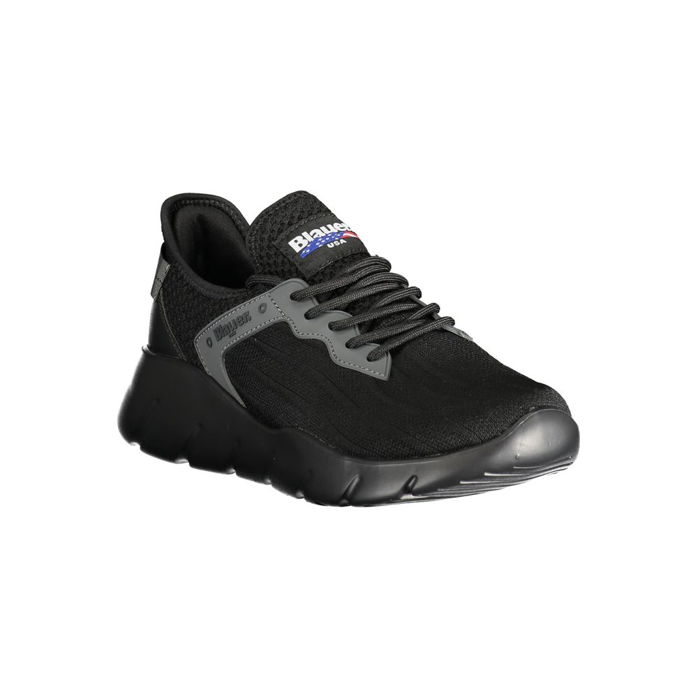 Blauer Schwarzer Polyester Sneaker