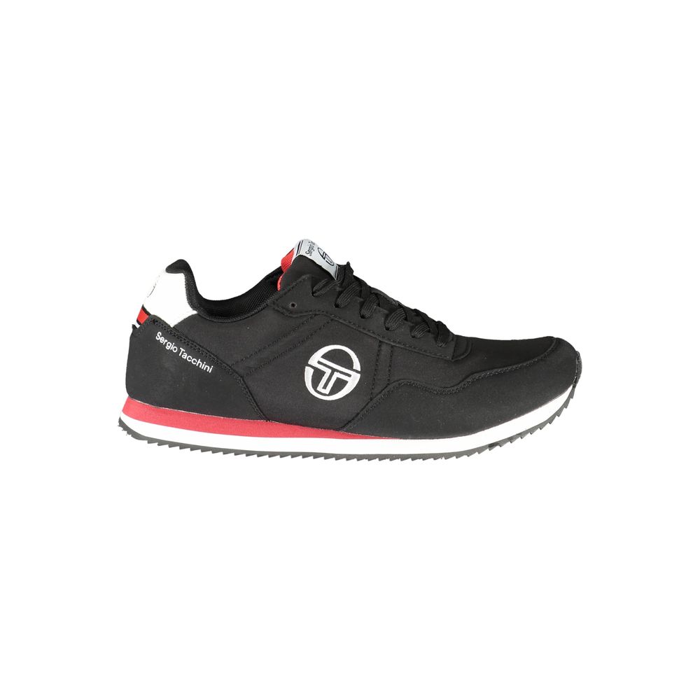 Sergio Tacchini Schlichte schwarze Sneakers mit kontrastierenden Details