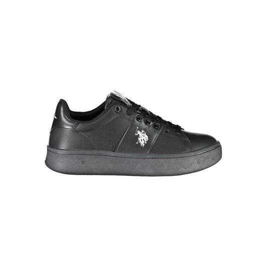 U.S. POLO ASSN. Schicke schwarze Schnürsenkel-Sportschuhe mit kontrastierenden Details