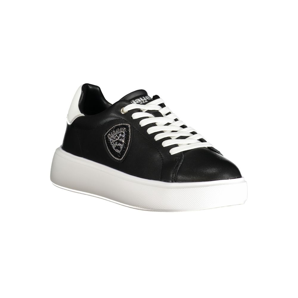 Blauer Schwarzer Polyester Sneaker