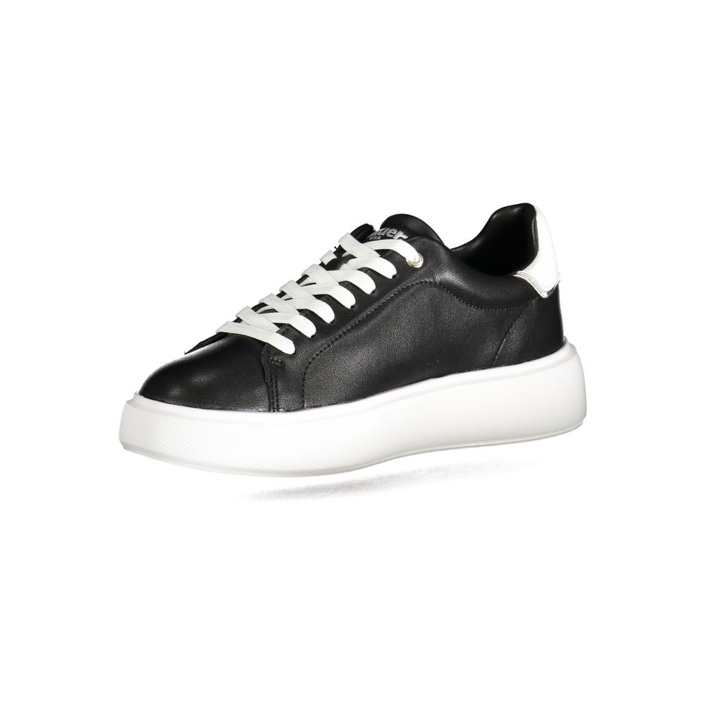 Blauer Schwarzer Polyester Sneaker