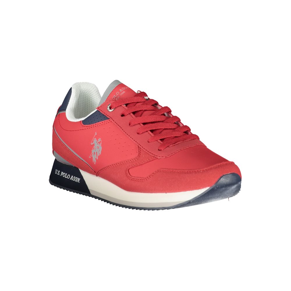 U.S. POLO ASSN. Schlichte rosa Schnürsenkel-Sneakers mit kontrastierenden Details