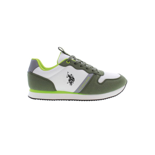 U.S. POLO ASSN. Grüne Schnürsenkel-Sneakers mit kontrastierenden Details