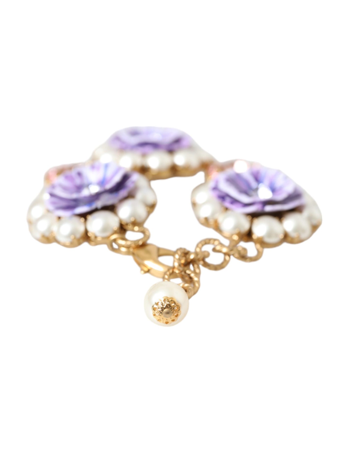 Dolce & Gabbana Gold FIORI BLOOMING Florales Armband mit Barockkristallen