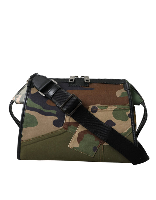 Dolce & Gabbana Multicolor Camouflage Patchwork Umhängetasche