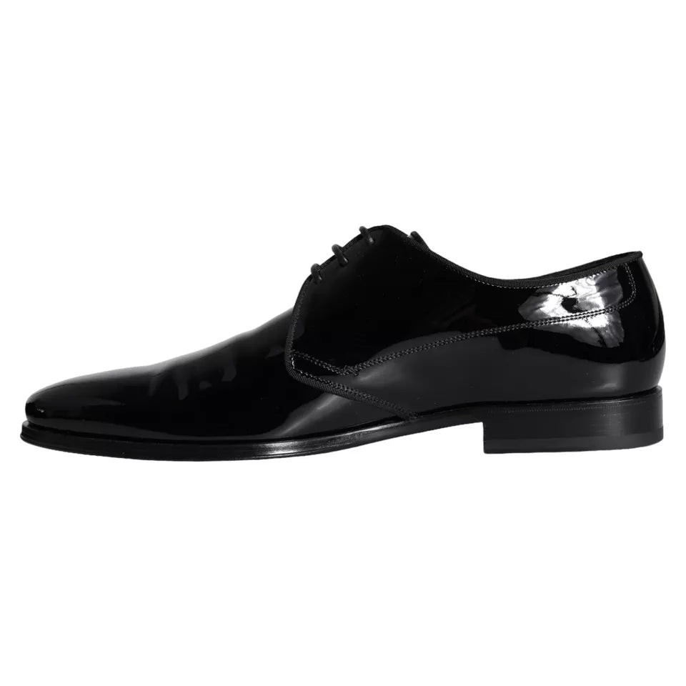 Dolce & Gabbana Schwarzes Kalbsleder Derby Herren Anzugschuhe