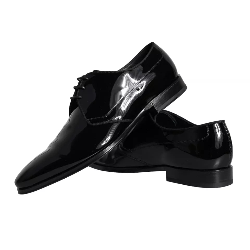 Dolce & Gabbana Schwarzes Kalbsleder Derby Herren Anzugschuhe