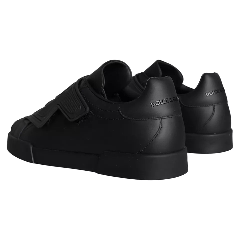 Dolce & Gabbana Schwarz Lace Up Wave Low Top Sneakers Männer Schuhe