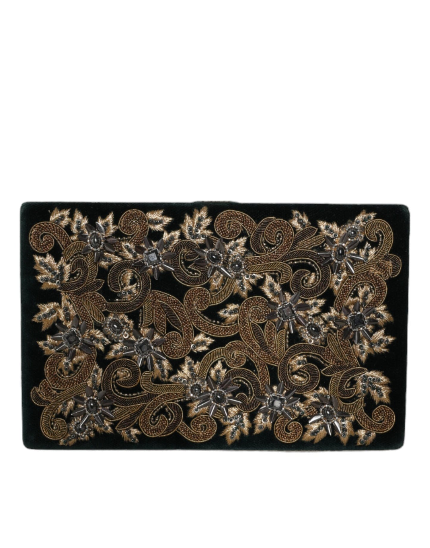 Dolce & Gabbana Schwarzer Samt Goldrahmen Clutch Abend Party Handtasche