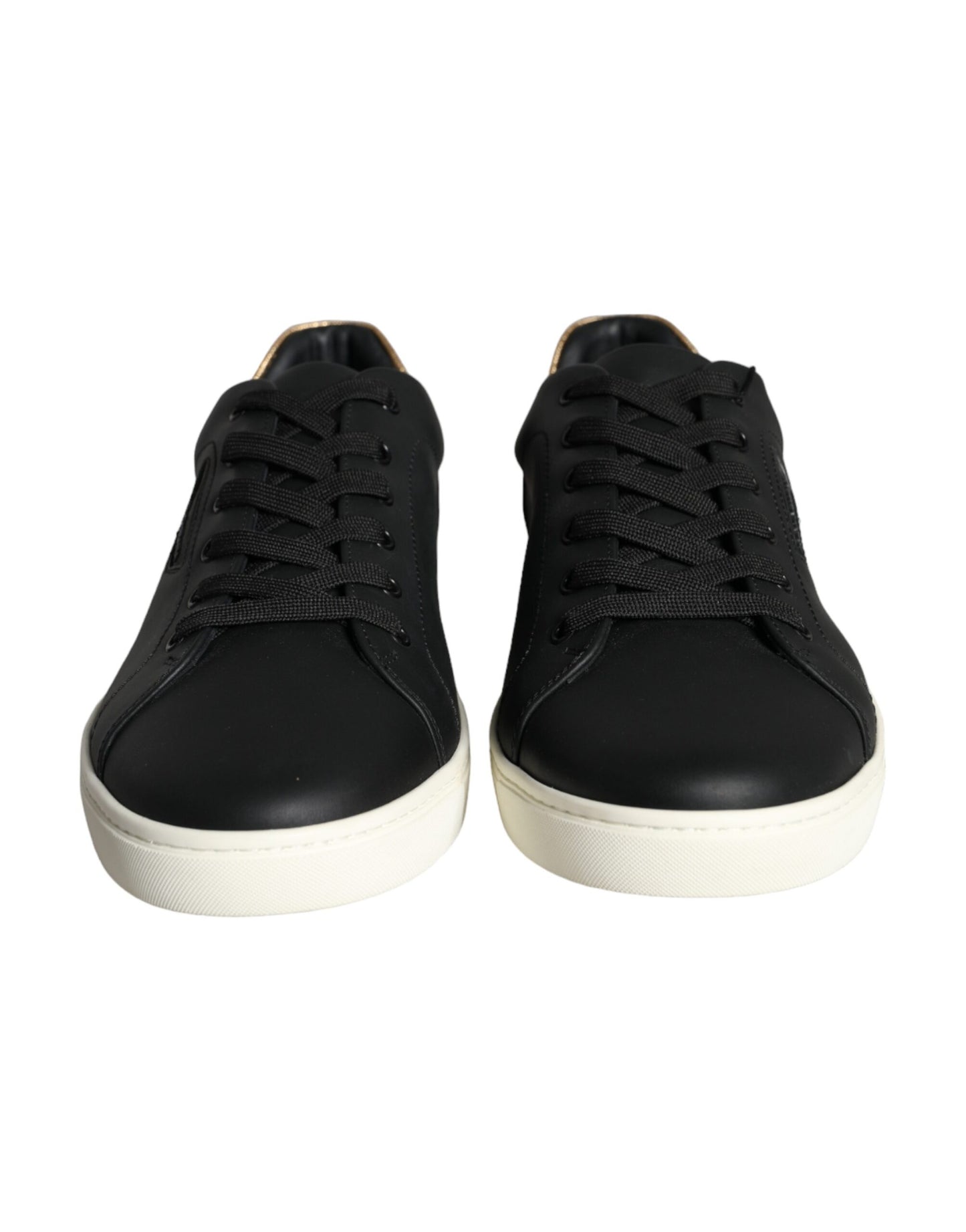 Dolce & Gabbana Schwarz Leder Portofino Low Top Sneakers Schuhe