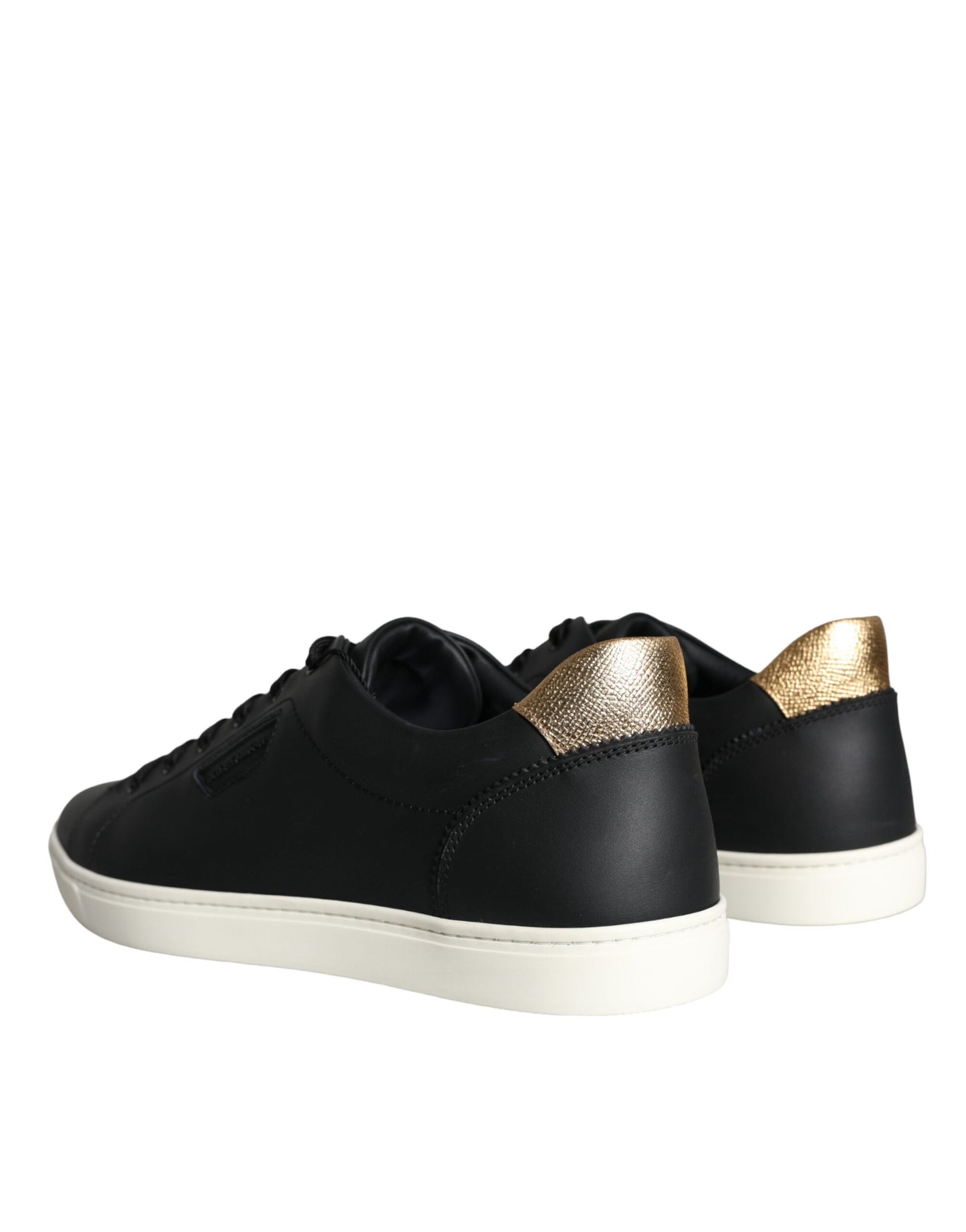 Dolce & Gabbana Schwarz Leder Portofino Low Top Sneakers Schuhe