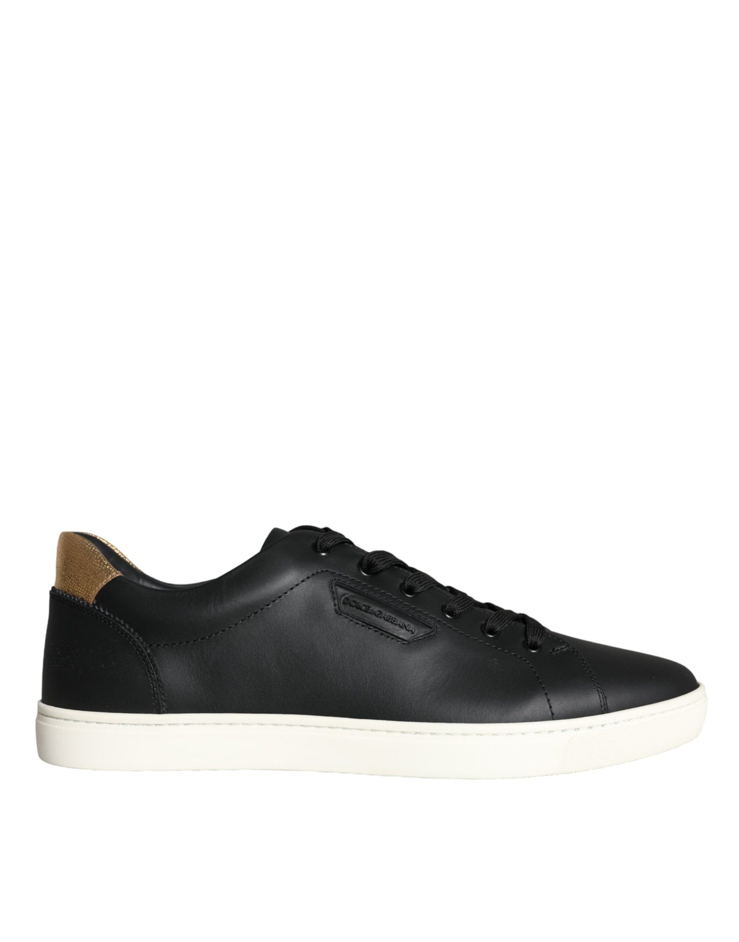 Dolce & Gabbana Schwarz Leder Portofino Low Top Sneakers Schuhe