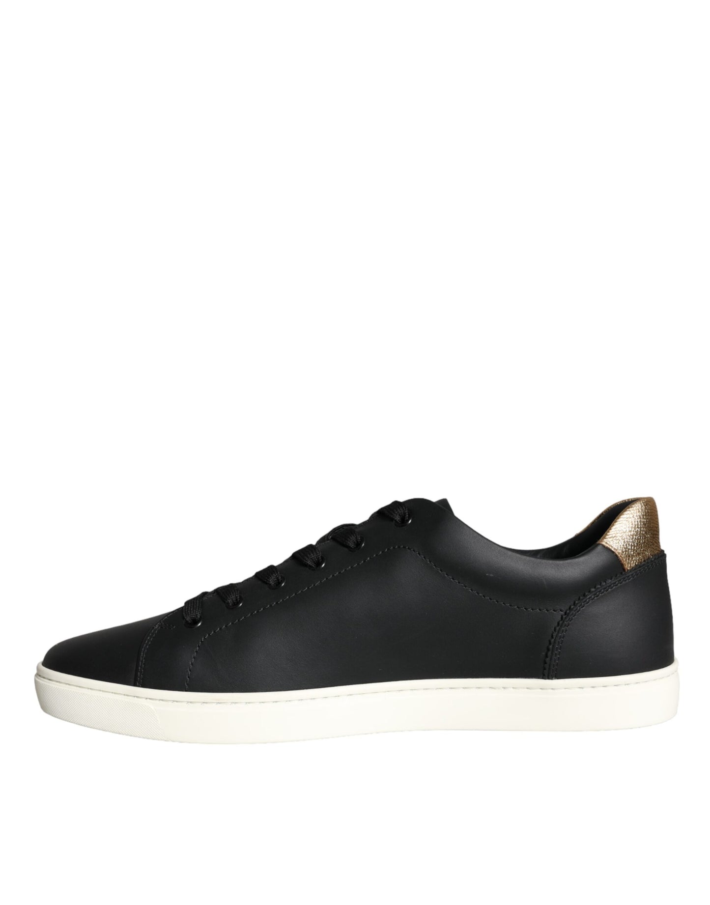 Dolce & Gabbana Schwarz Leder Portofino Low Top Sneakers Schuhe