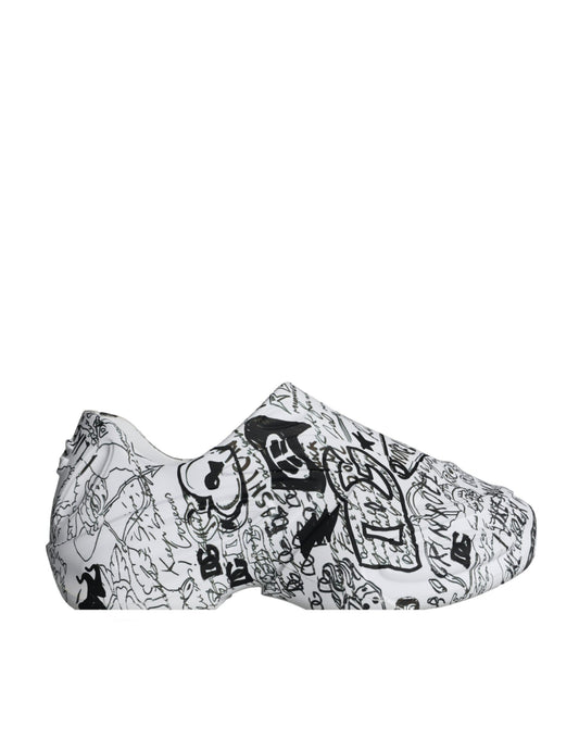 Dolce & Gabbana Weiß Schwarz Graffiti Daymaster Turnschuhe Schuhe