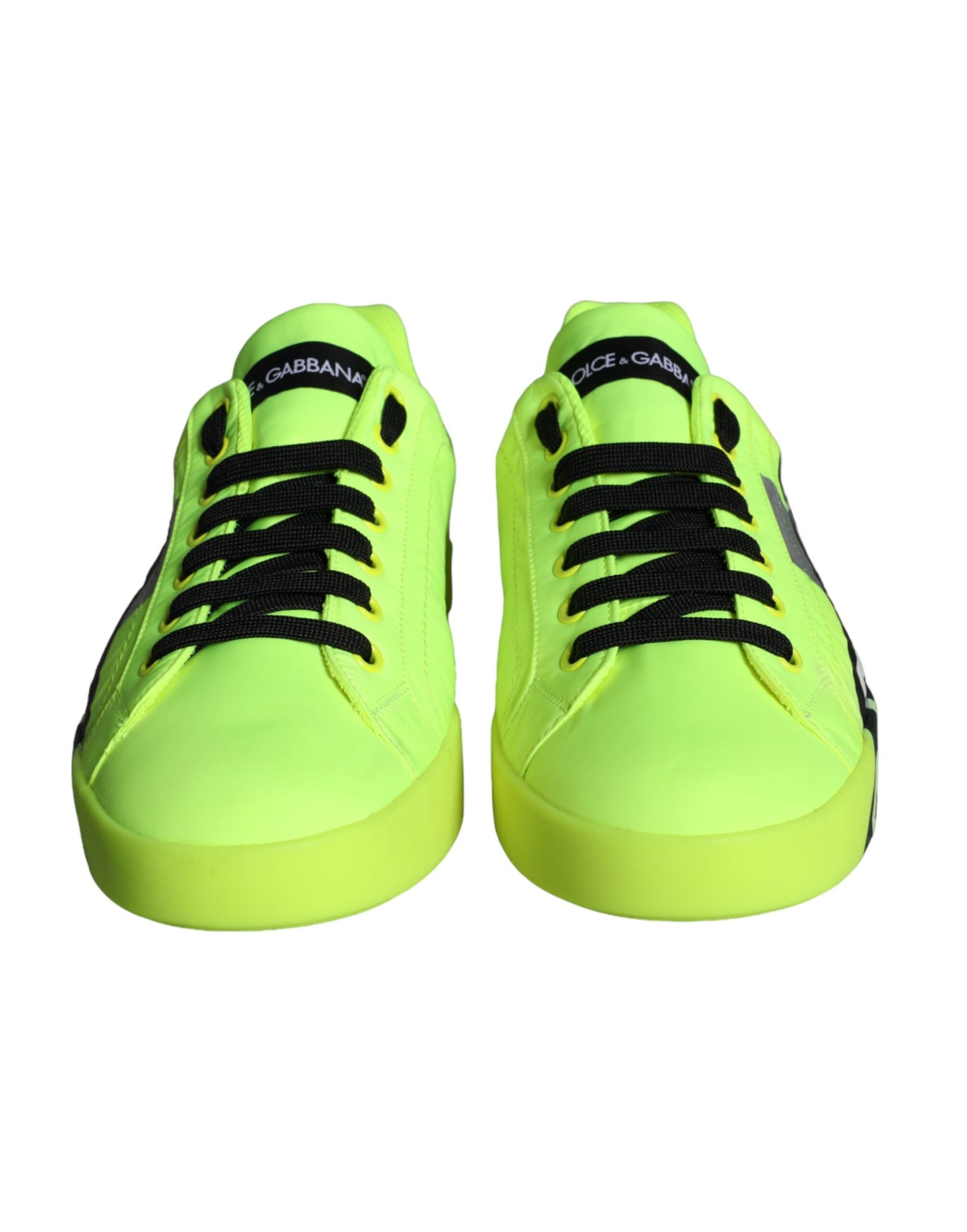 Dolce & Gabbana Neon Grün Logo Tape Low Top Sneakers Schuhe