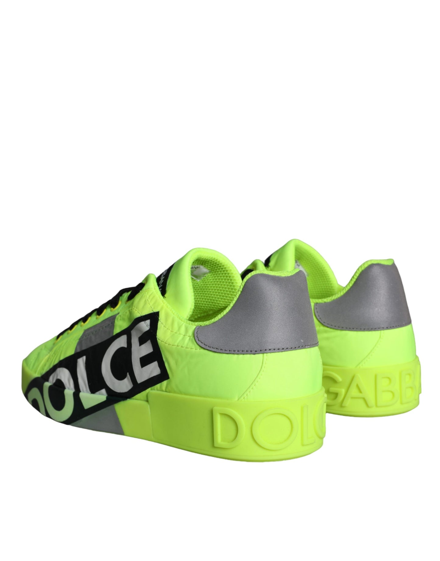 Dolce & Gabbana Neon Grün Logo Tape Low Top Sneakers Schuhe