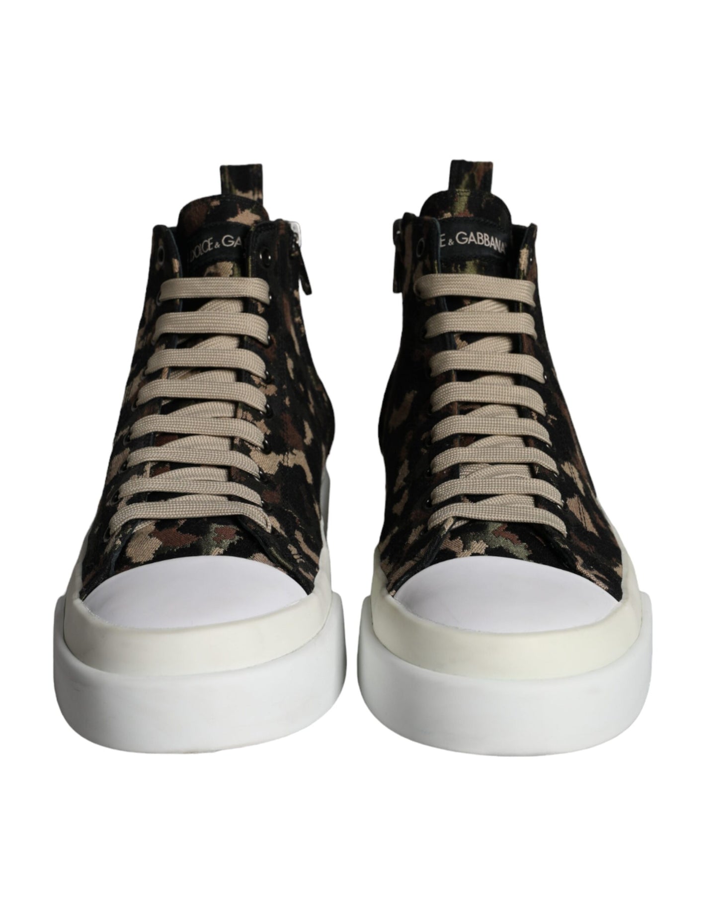 Dolce & Gabbana Multicolor Camouflage High Top Sneaker Schuhe