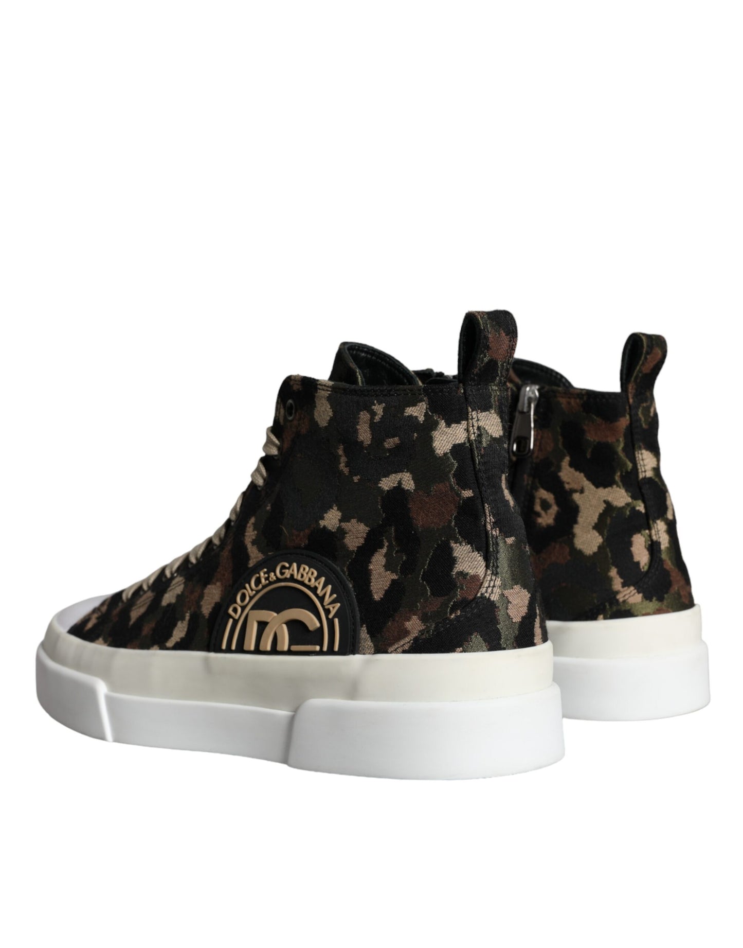 Dolce & Gabbana Multicolor Camouflage High Top Sneaker Schuhe