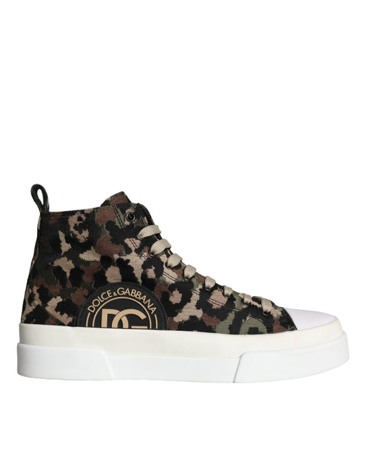 Dolce & Gabbana Multicolor Camouflage High Top Sneaker Schuhe