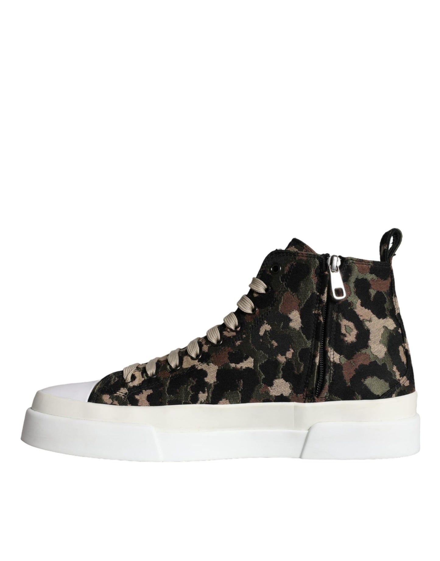 Dolce & Gabbana Multicolor Camouflage High Top Sneaker Schuhe