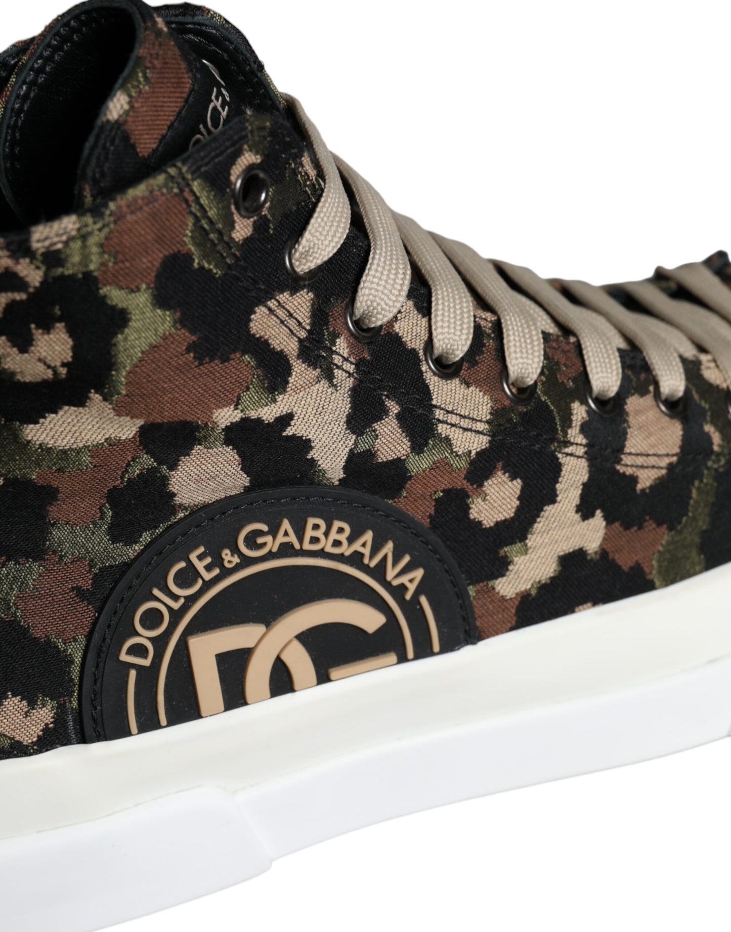 Dolce & Gabbana Multicolor Camouflage High Top Sneaker Schuhe