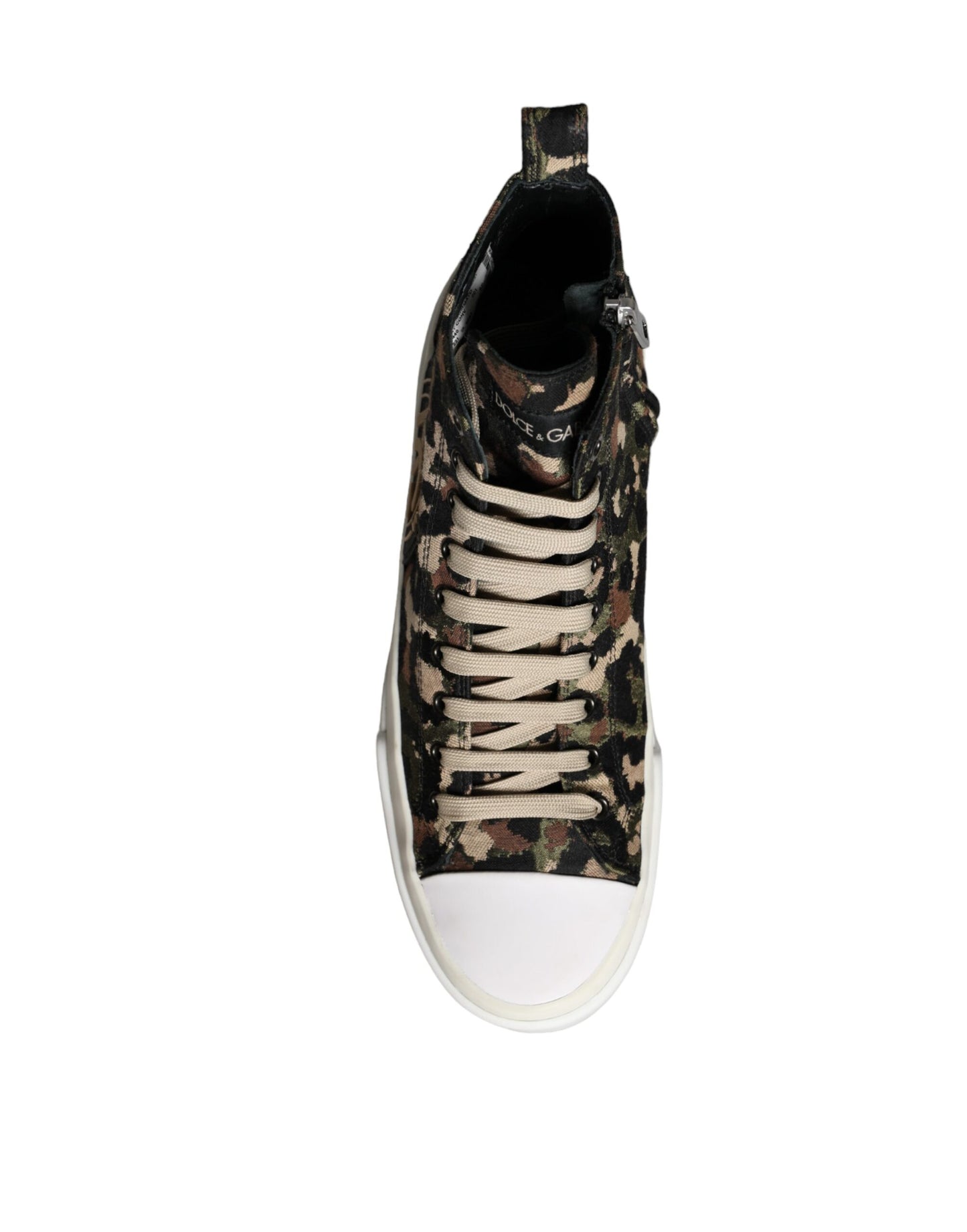 Dolce & Gabbana Multicolor Camouflage High Top Sneaker Schuhe