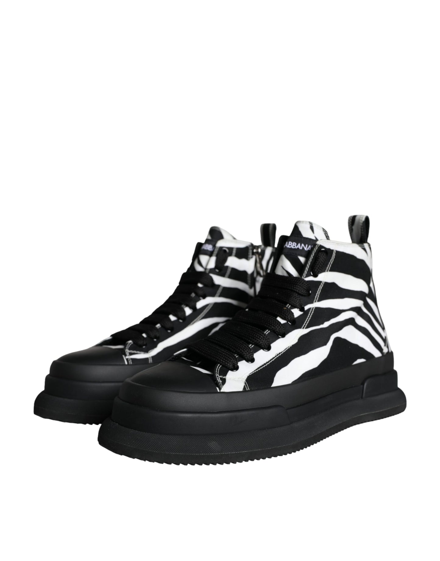 Dolce & Gabbana Schwarz Weiß Zebra High Top Männer Sneaker Schuhe