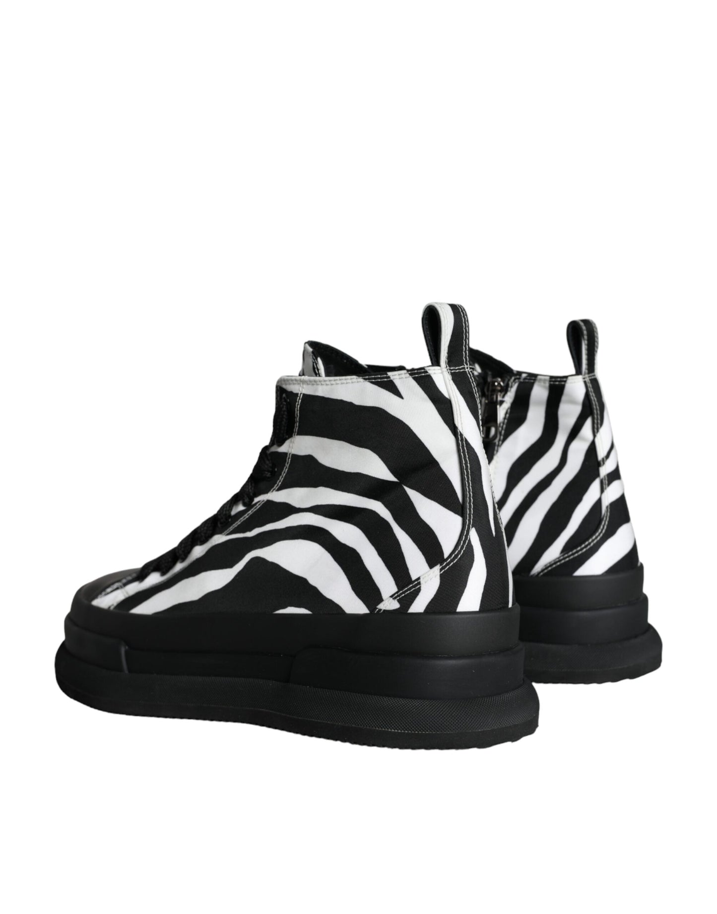 Dolce & Gabbana Schwarz Weiß Zebra High Top Männer Sneaker Schuhe