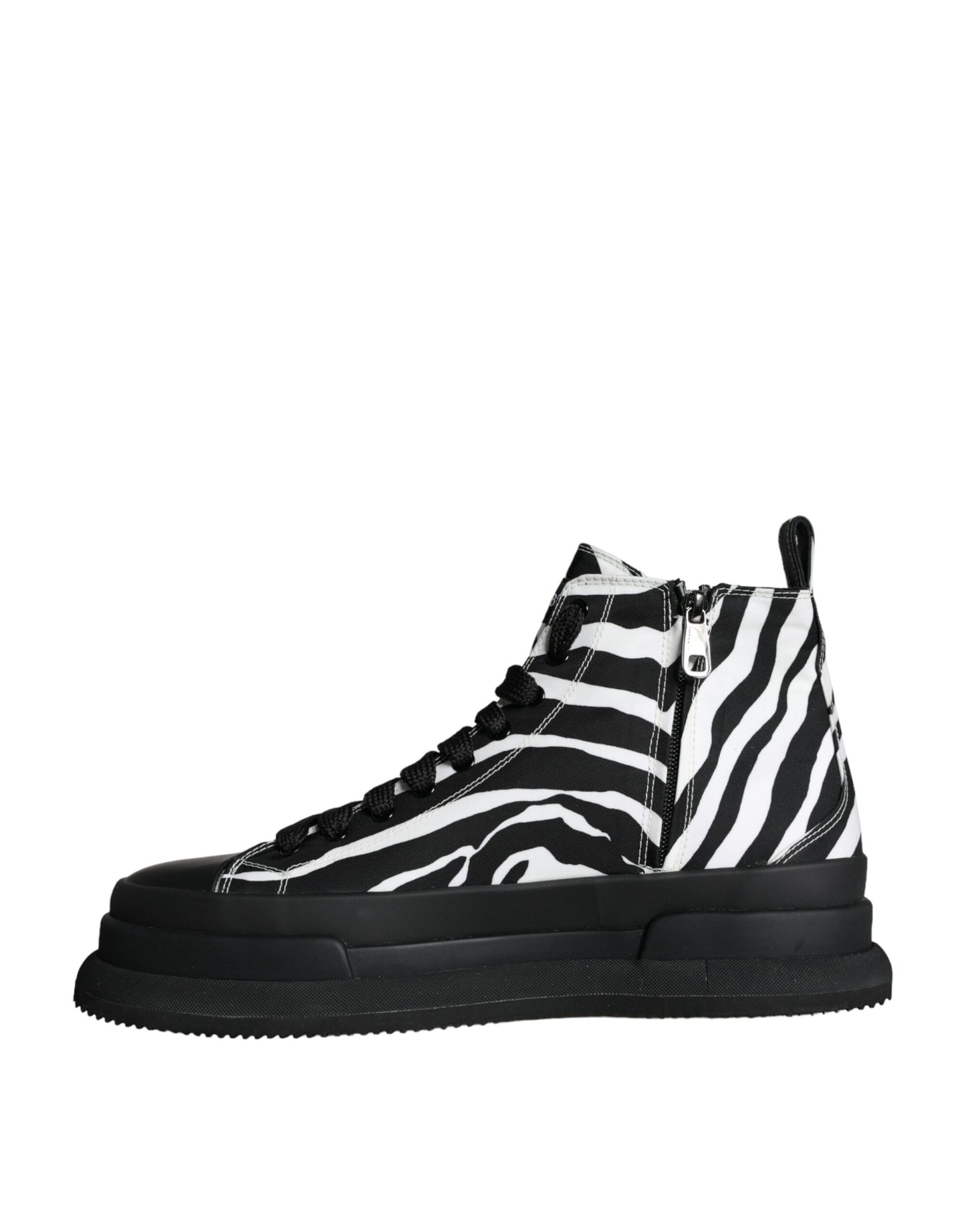 Dolce & Gabbana Schwarz Weiß Zebra High Top Männer Sneaker Schuhe