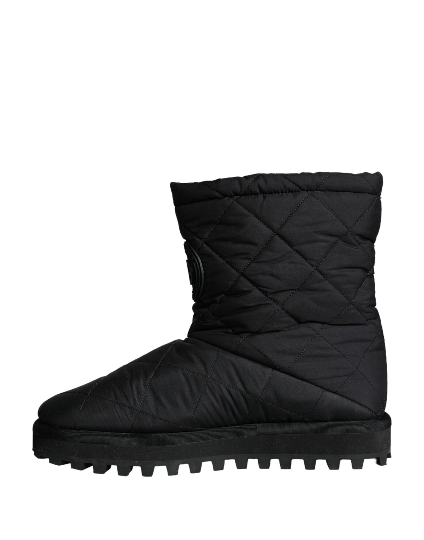 Dolce & Gabbana Schwarz Nylon gepolstert Mid Calf Männer Stiefel Schuhe