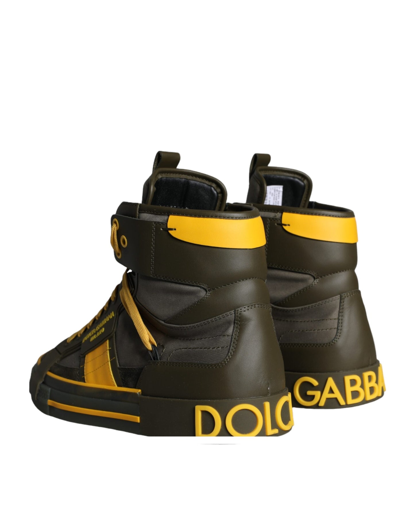 Dolce & Gabbana Armee Grün Lace Up High Top Turnschuhe Schuhe