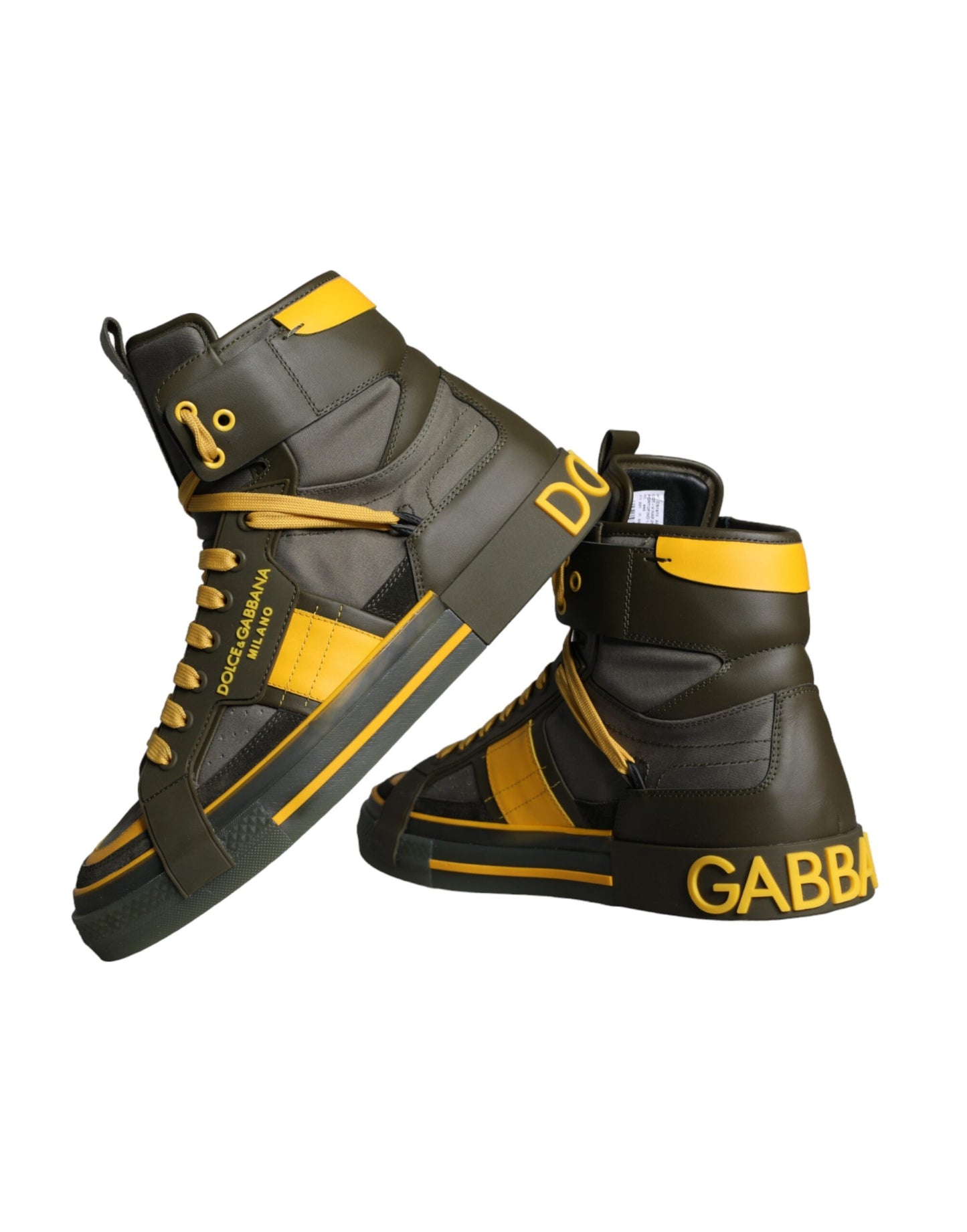 Dolce & Gabbana Armee Grün Lace Up High Top Turnschuhe Schuhe