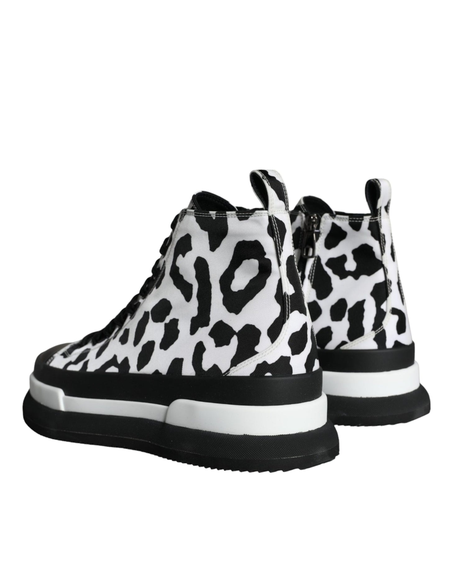 Dolce & Gabbana Schwarz Weiß Leopard High Top Sneaker Schuhe