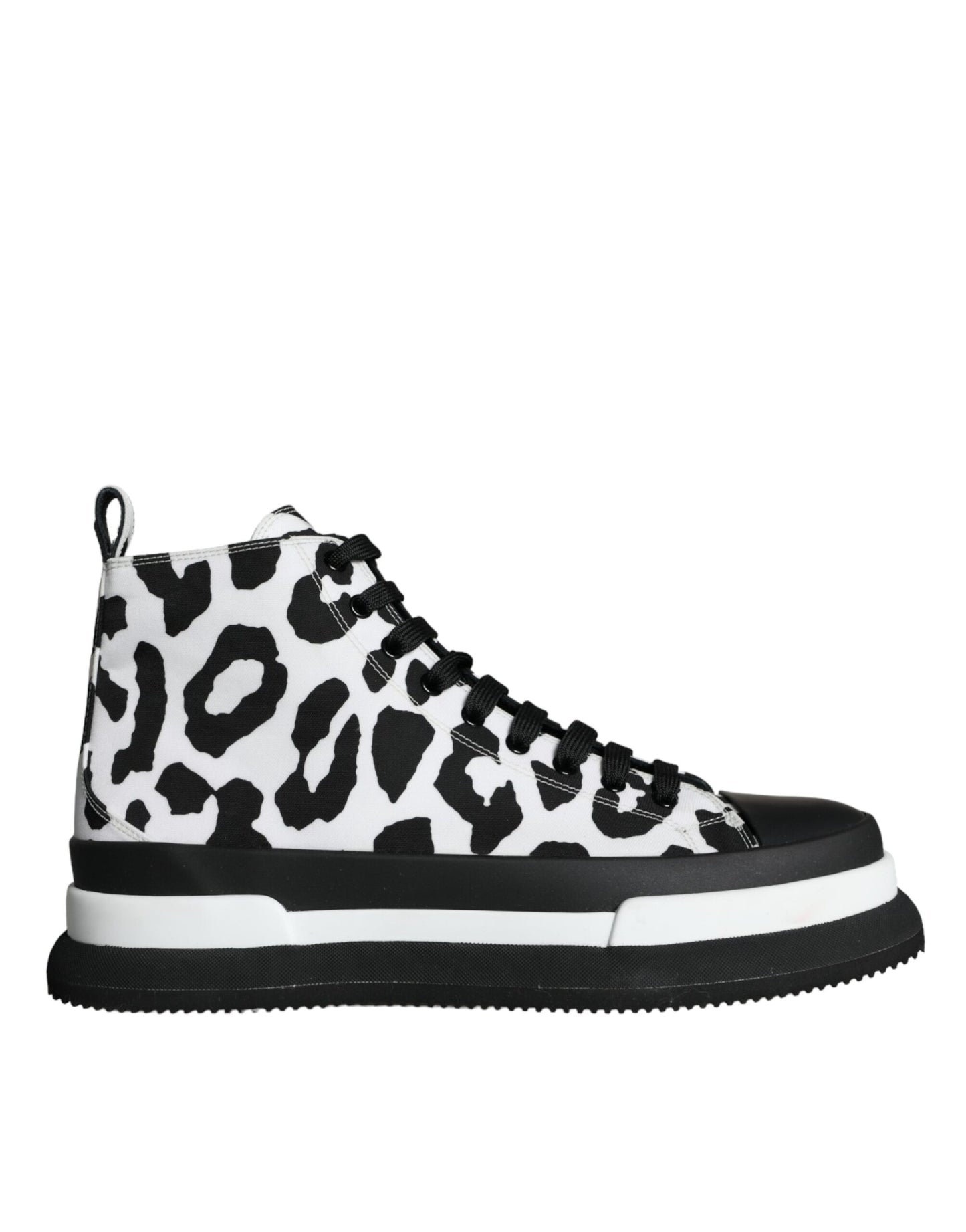 Dolce & Gabbana Schwarz Weiß Leopard High Top Sneaker Schuhe