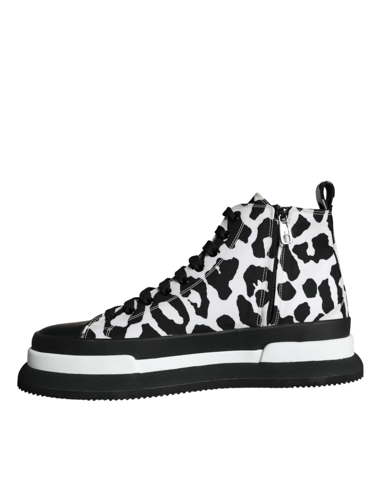 Dolce & Gabbana Schwarz Weiß Leopard High Top Sneaker Schuhe