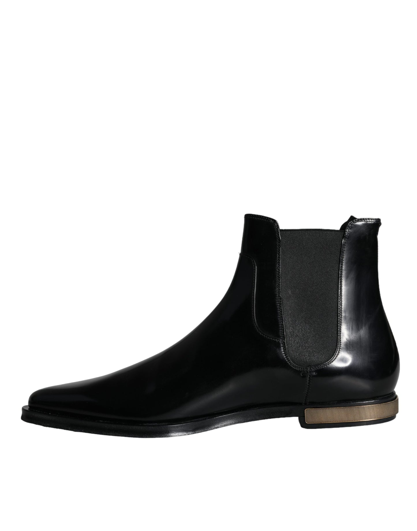 Dolce & Gabbana Schwarze Leder Chelsea-Stiefel Schuhe