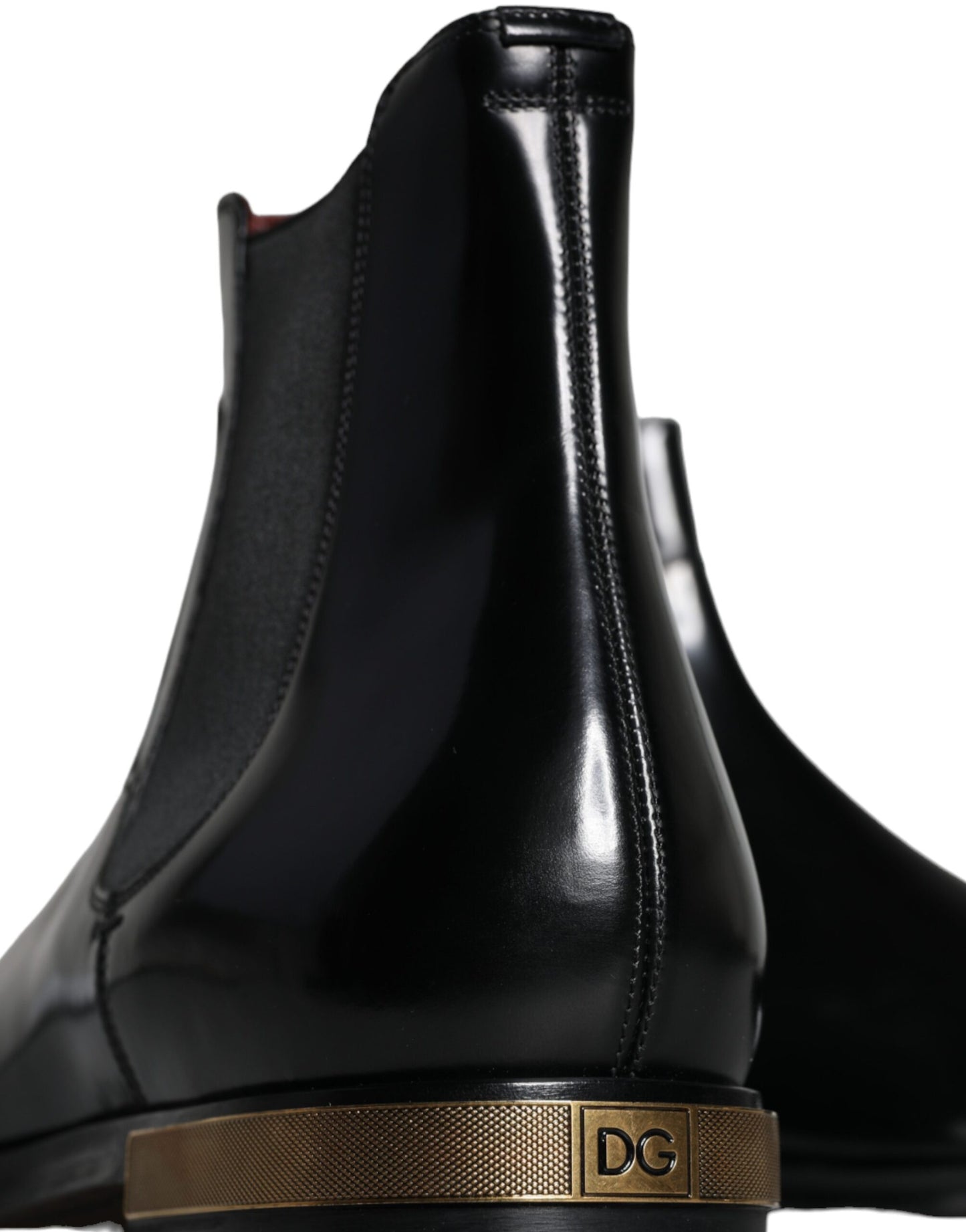 Dolce & Gabbana Schwarze Leder Chelsea-Stiefel Schuhe