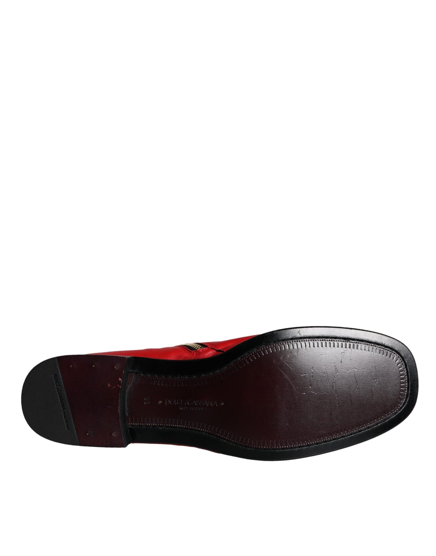 Dolce & Gabbana Rote Lammfell Leder Männer Stiefeletten Schuhe