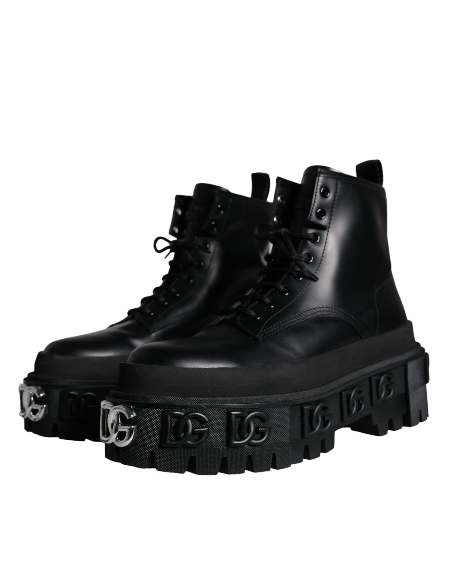 Dolce & Gabbana Schwarze Schnürstiefel Trekking-Stiefel Männer Schuhe