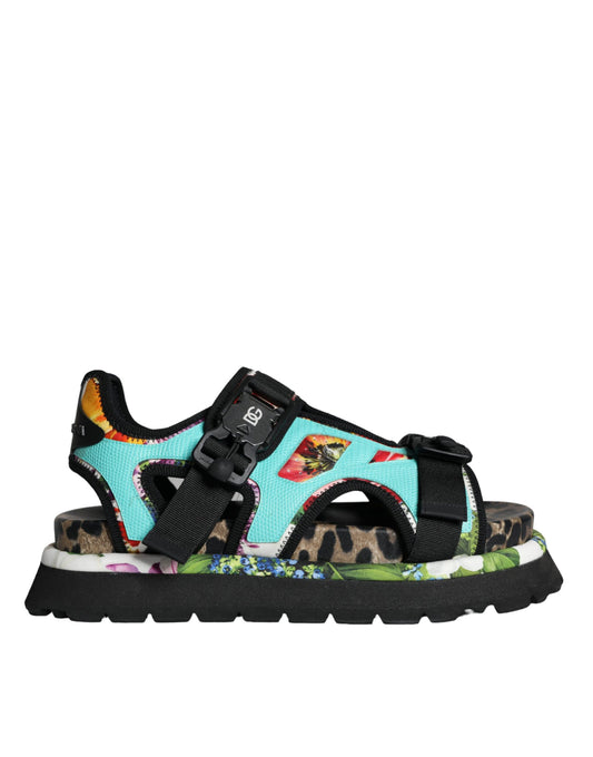 Dolce & Gabbana Multicolor Patchwork Rutschen Sandalen Männer Schuhe