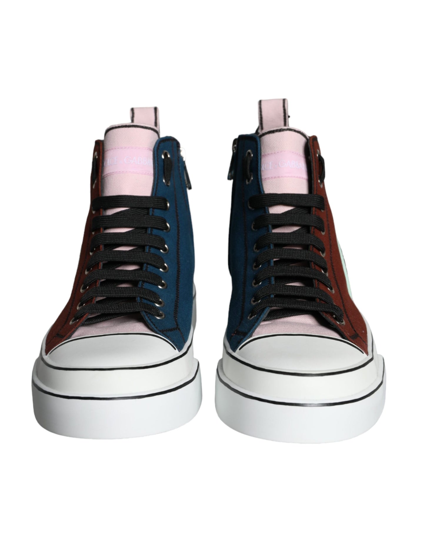 Dolce & Gabbana Multicolor Patchwork High Top Sneaker Schuhe