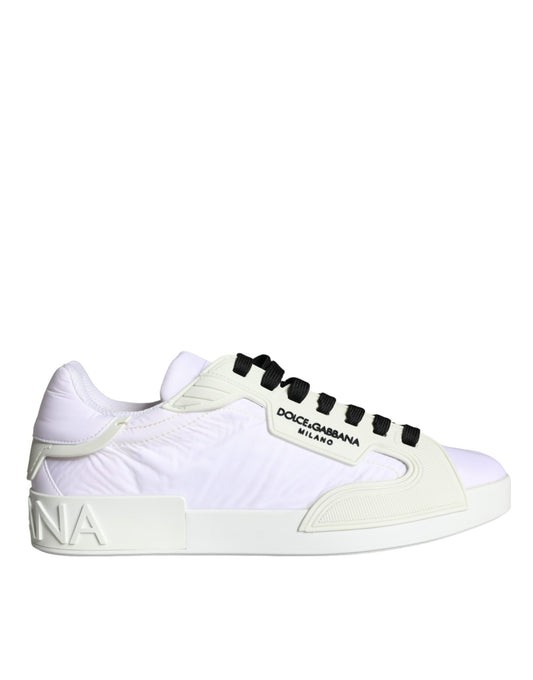 Dolce & Gabbana Weiß Portofino Logo Low Top Trainer Turnschuhe Schuhe