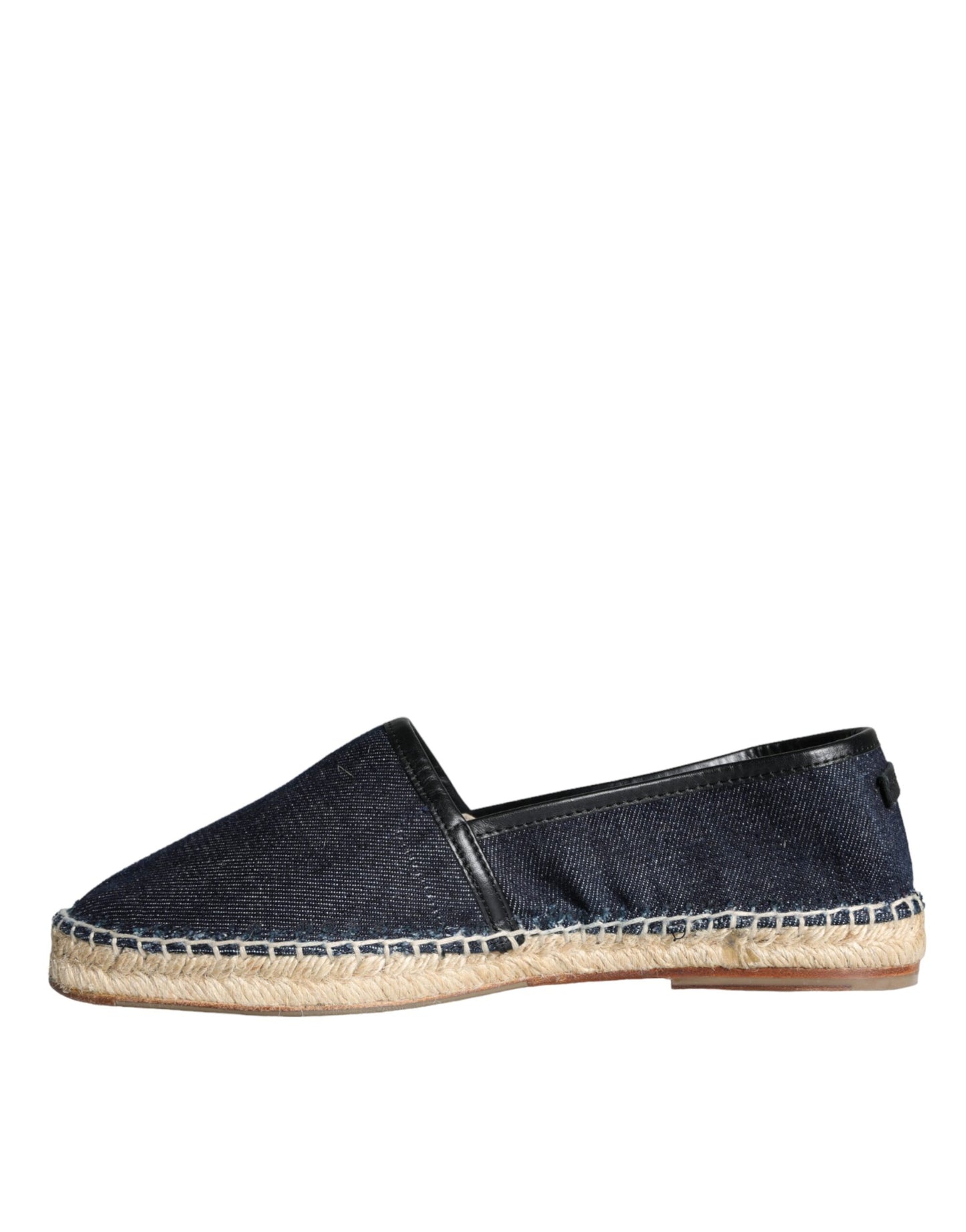 Dolce & Gabbana Blaue Denim Baumwolle Leder Espadrilles Schuhe