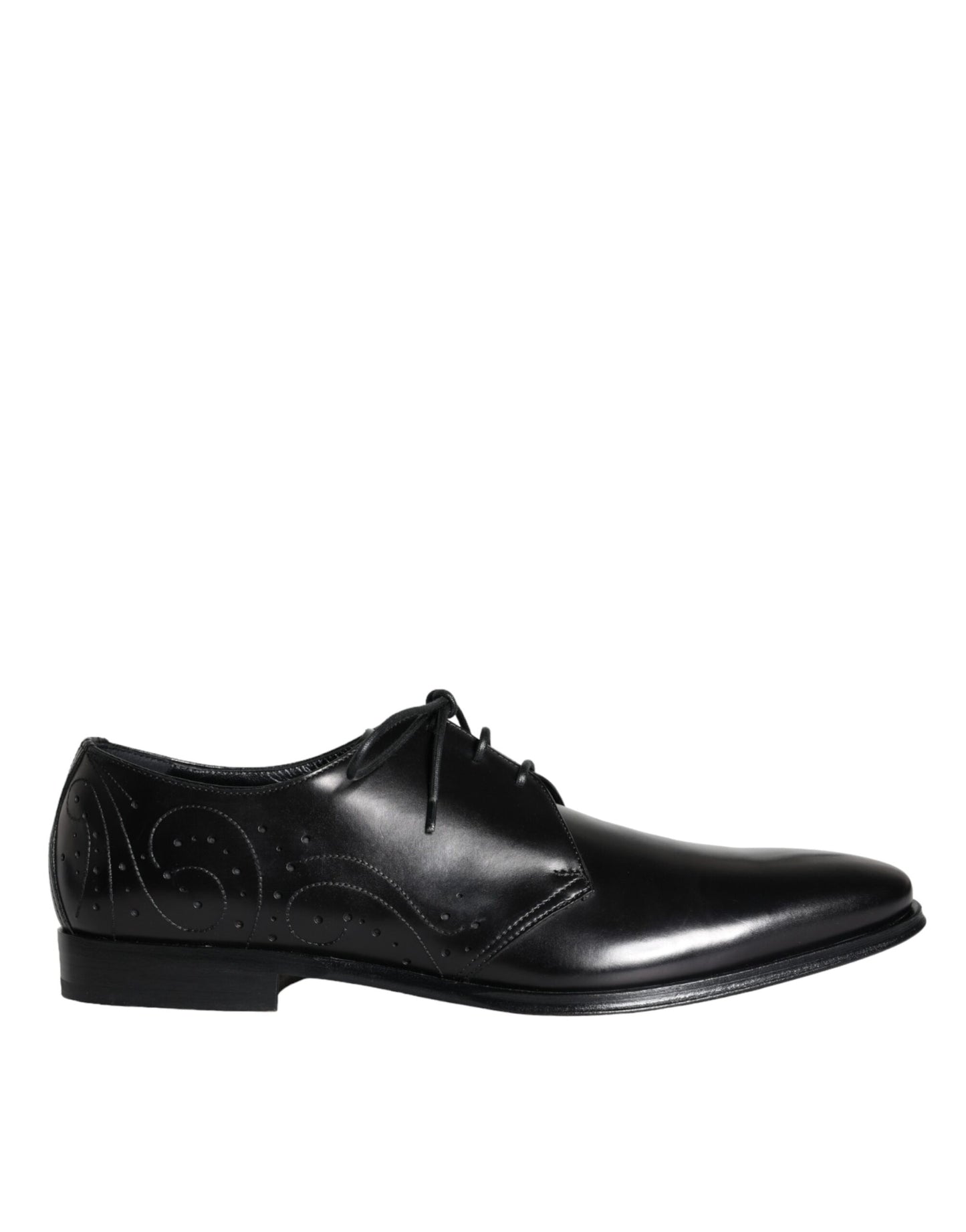 Dolce & Gabbana Schwarzes Kalbsleder Derby Herren Anzugschuhe