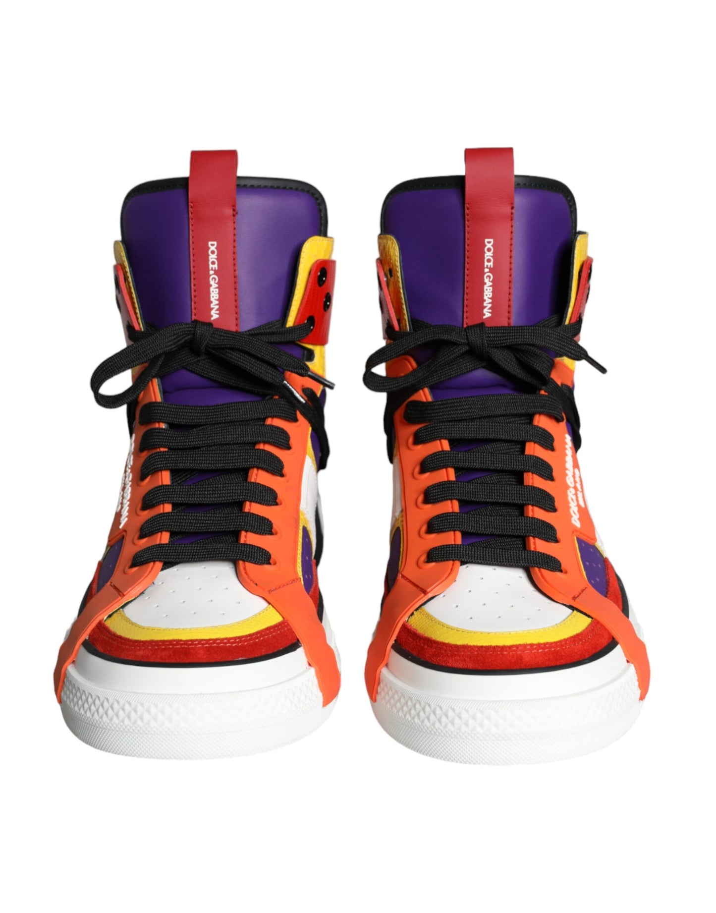 Dolce & Gabbana Multicolor Leder High Top Sneakers Schuhe